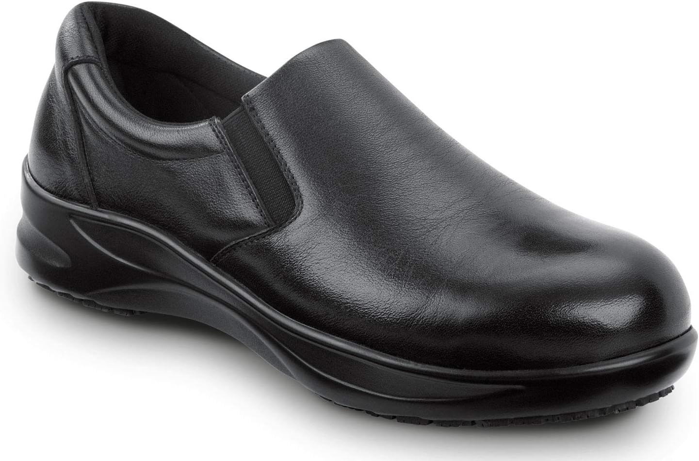 SR Max Albany, Women's, Black, Slip On Casual Oxford Style Alloy Toe, EH, Slip Resistant Work Shoe