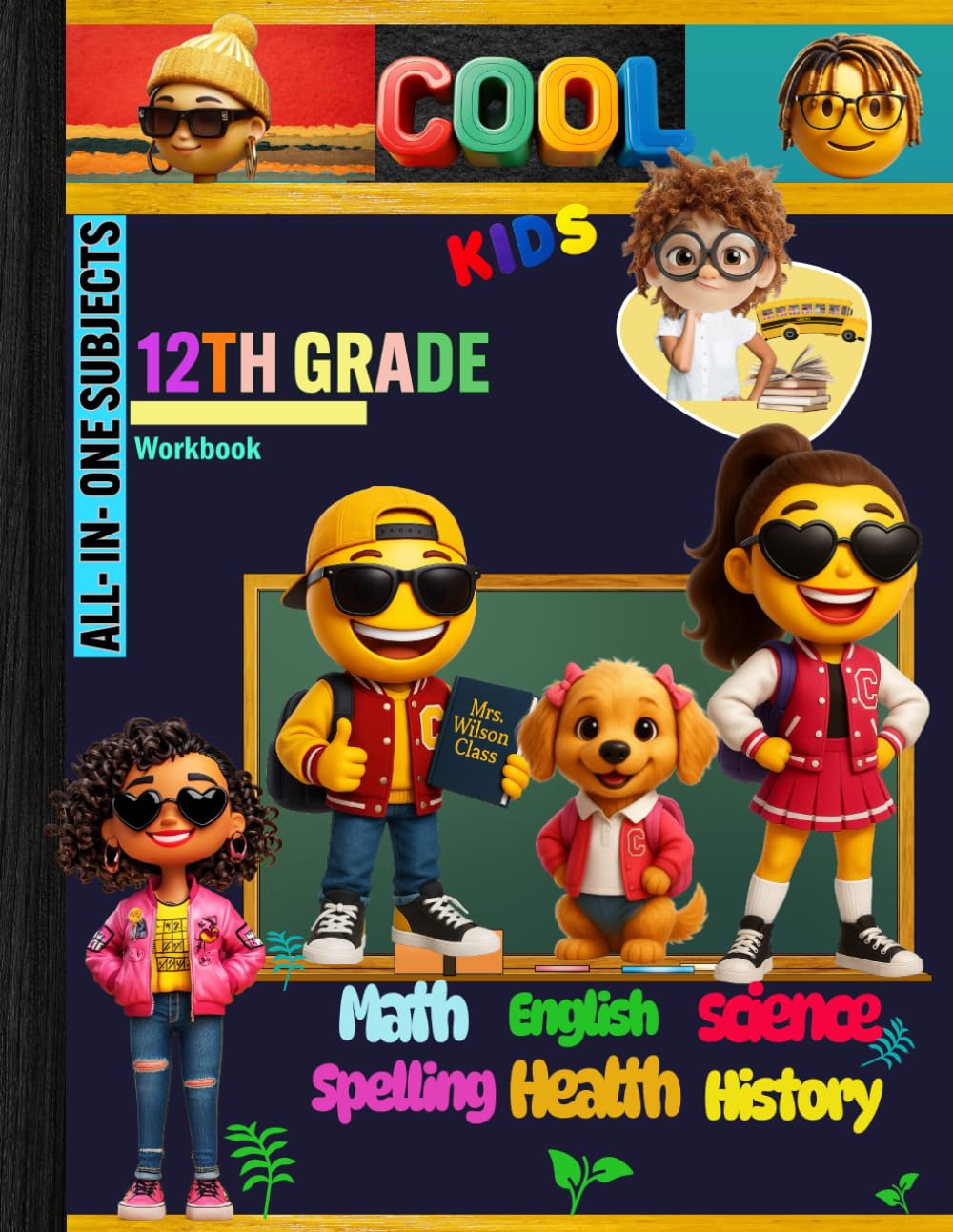 12th Grade All-in-One Subjects Workbook: Grade 12 Homeschool Curriculum Math English Grammar Science Social Studies History Health All Subjects ... Tracker Sheets and End-of-Year-Elevation Form