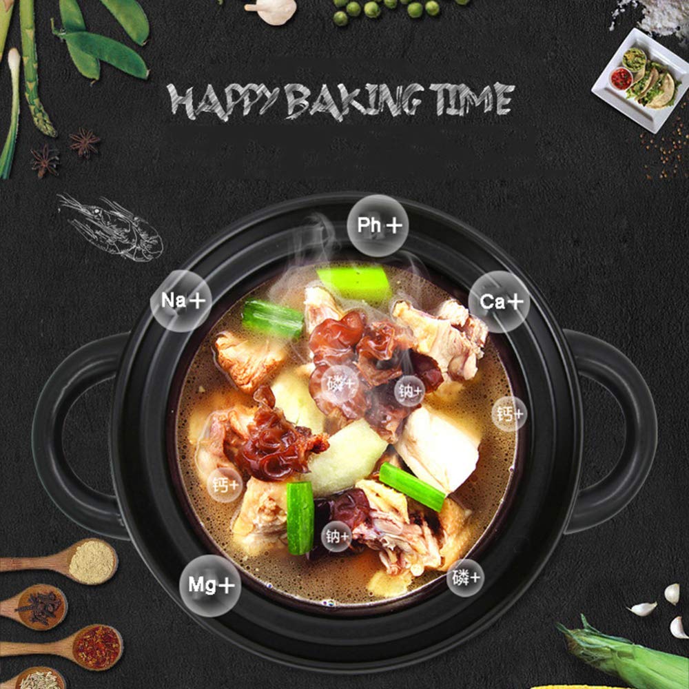 Marmite à tajine, Casserole à Braiser avec céramique, Pot Multifonctionnel à résistance aux Hautes températures pour la Cuisine à Domicile ou Le Restaurant, cocotte à Soupe mijoteu