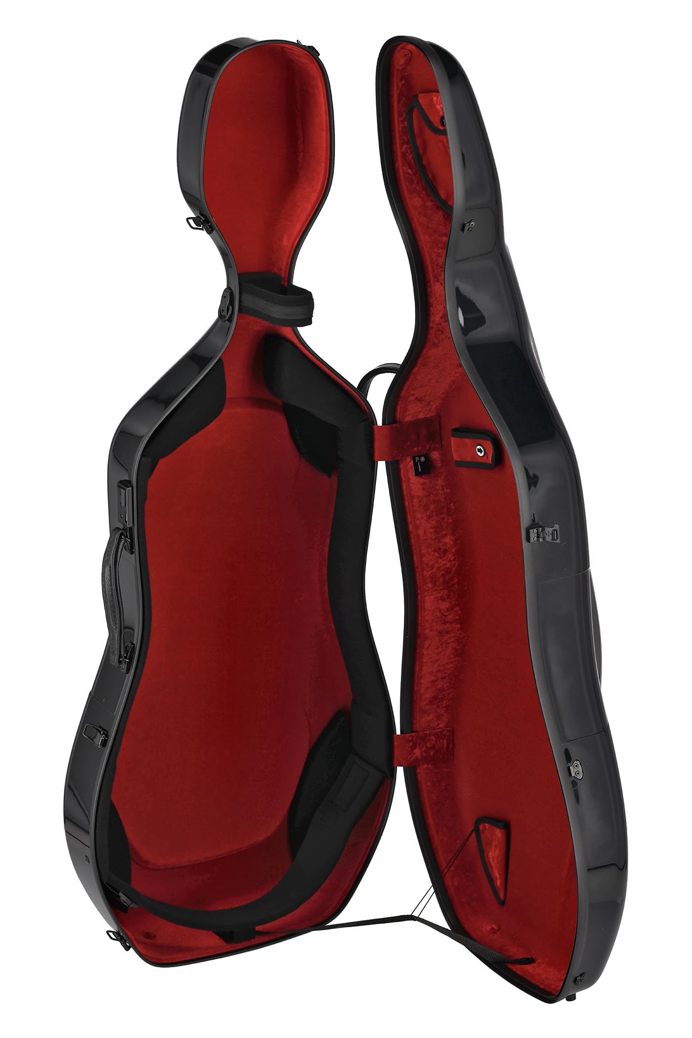 Gewa Astuccio per Violoncello AIR 3,9 kg, nero/bordeaux, Made in Germania, estremamente infrangibile, migliori proprietà di isolamento