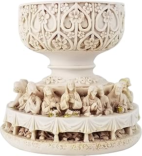The Last Supper Figurine Wrapping The Bottom of The Holy Communion Chalice/Resin, Candle Holder, Home Decorative, Gift, Favor, 1st Communion, Baptism