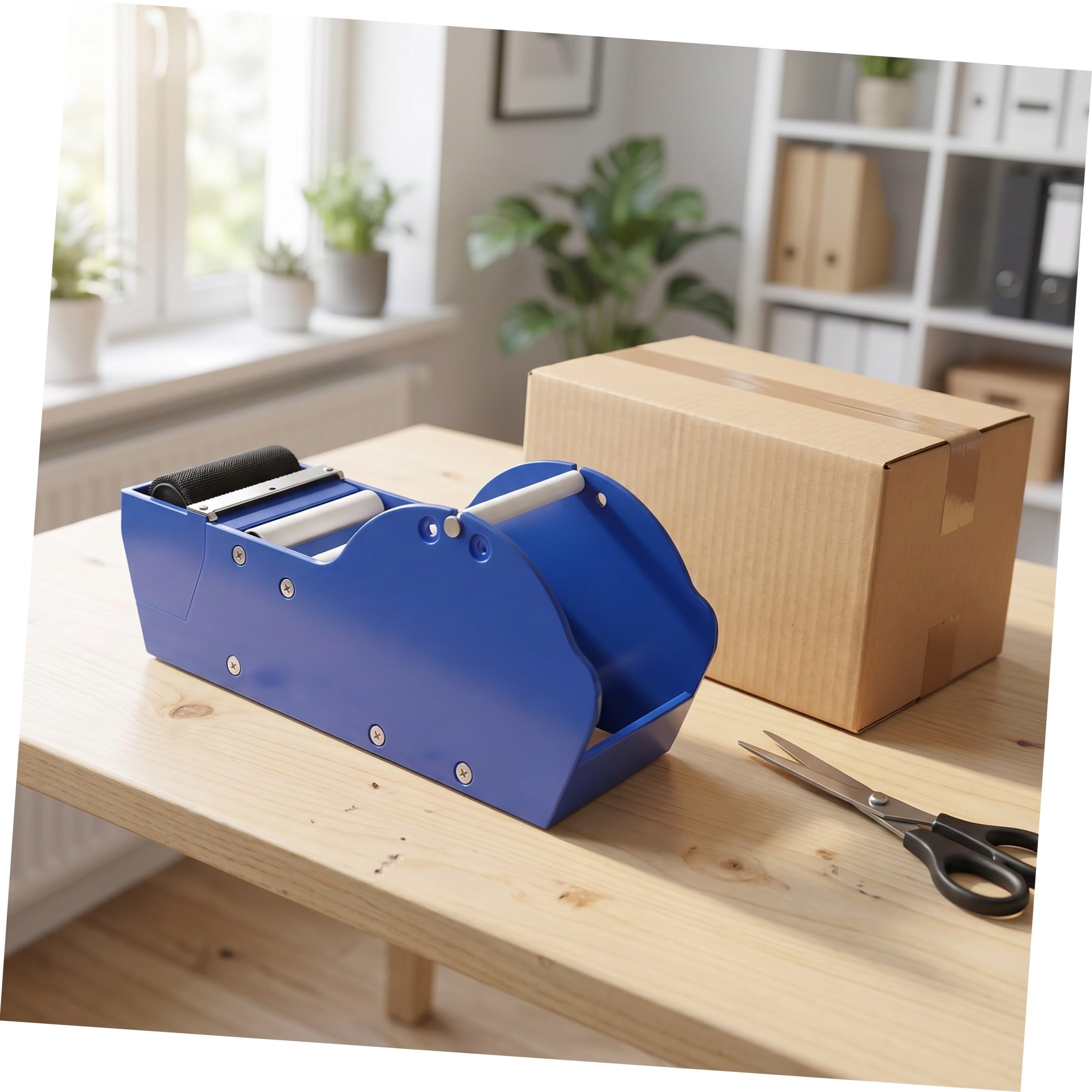 Tragbarer und Leichter Kunststoff Klebebandabroller in Blau für Verpackungsstationen und Lager mit Einfachem Manuellem Tischdesign