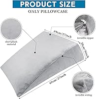 Vista 2 de Wesiti 2 fundas de almohada de cuña para cama, se adapta a cuñas para suministros de dormir en el hogar, solo funda de almohada