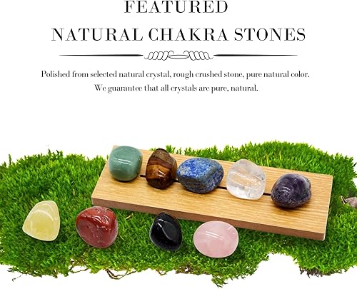 Miniatura 6 de Cristales y piedras curativas juego de 9 piedras de cristal de chakra real con guía para principiantes para cristales para meditación espiritual