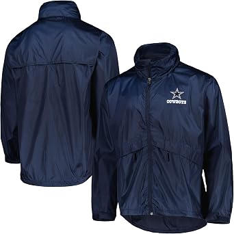 dunbrooke Mens Navy New England Patriots Sportsman Waterproof Packable Full-Zip Jacket