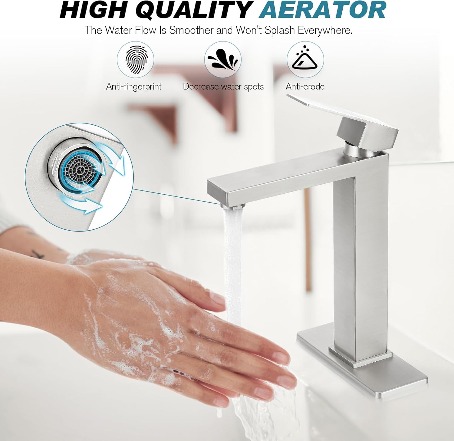 Matte Black Stainless Steel Single Handle Bathroom Faucet with Pop Up Drain