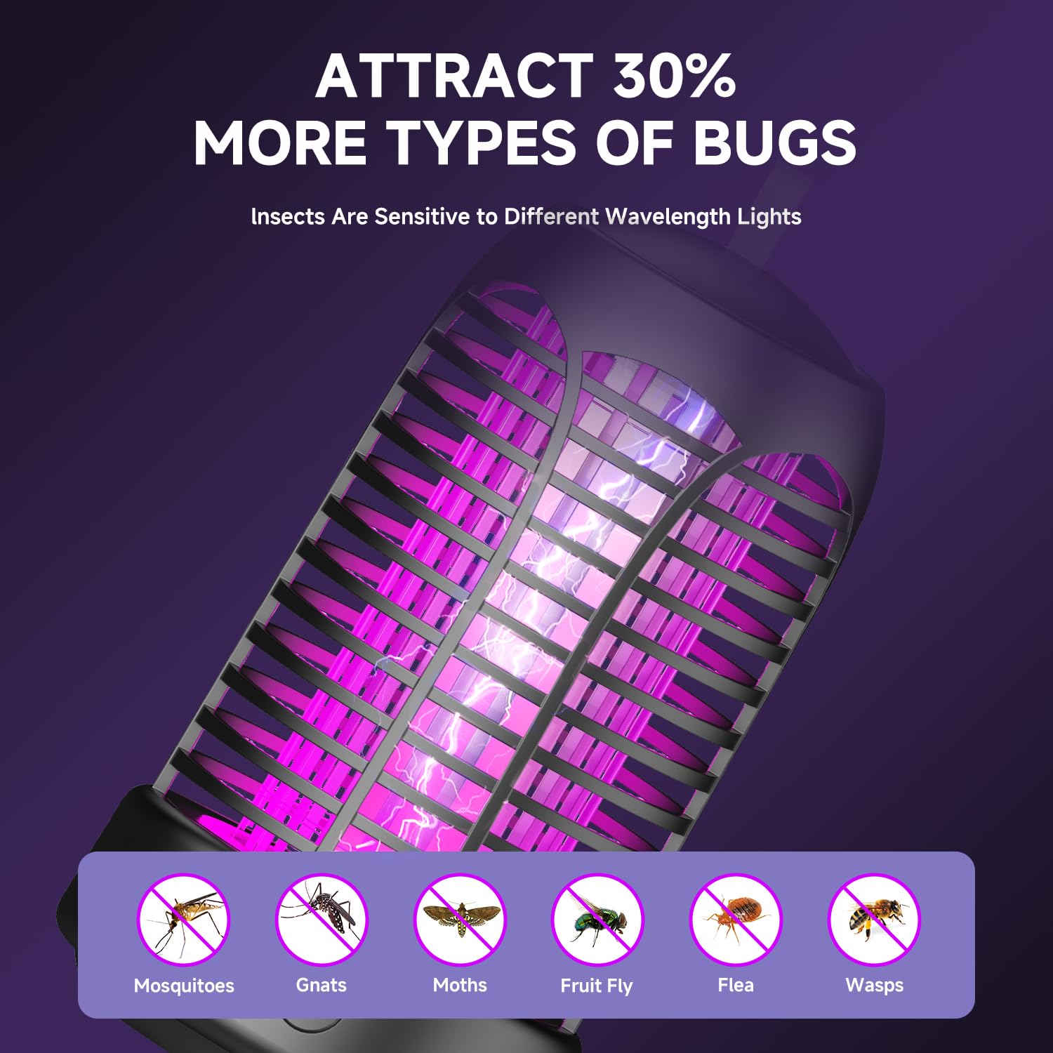 Zanzariera Elettrica da Interno, Antizanzare Elettrico Portatile, Lampada Antizanzare Casa, Lampada Zanzare Esterno, Racchetta Zanzare Atossica Anti Mosche UV Campeggio 100m²