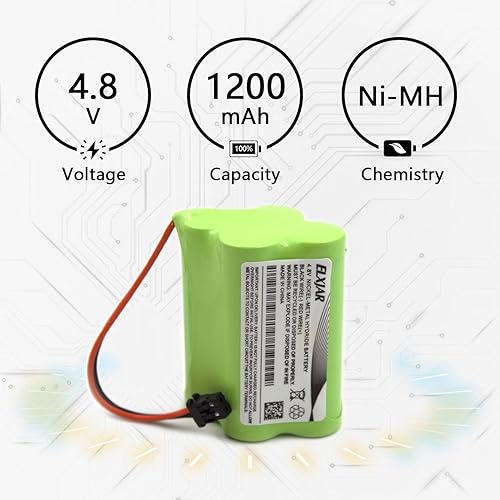 Miniatura 3 de elxjar Paquete de 2 baterías Ni-MH de 4.8 V 1200 mAh para Uniden Bearcat BP-120 BP-150 BP-180 BP-250 BC245XLT SC140 SC150 SC180 SC200 RadioShack