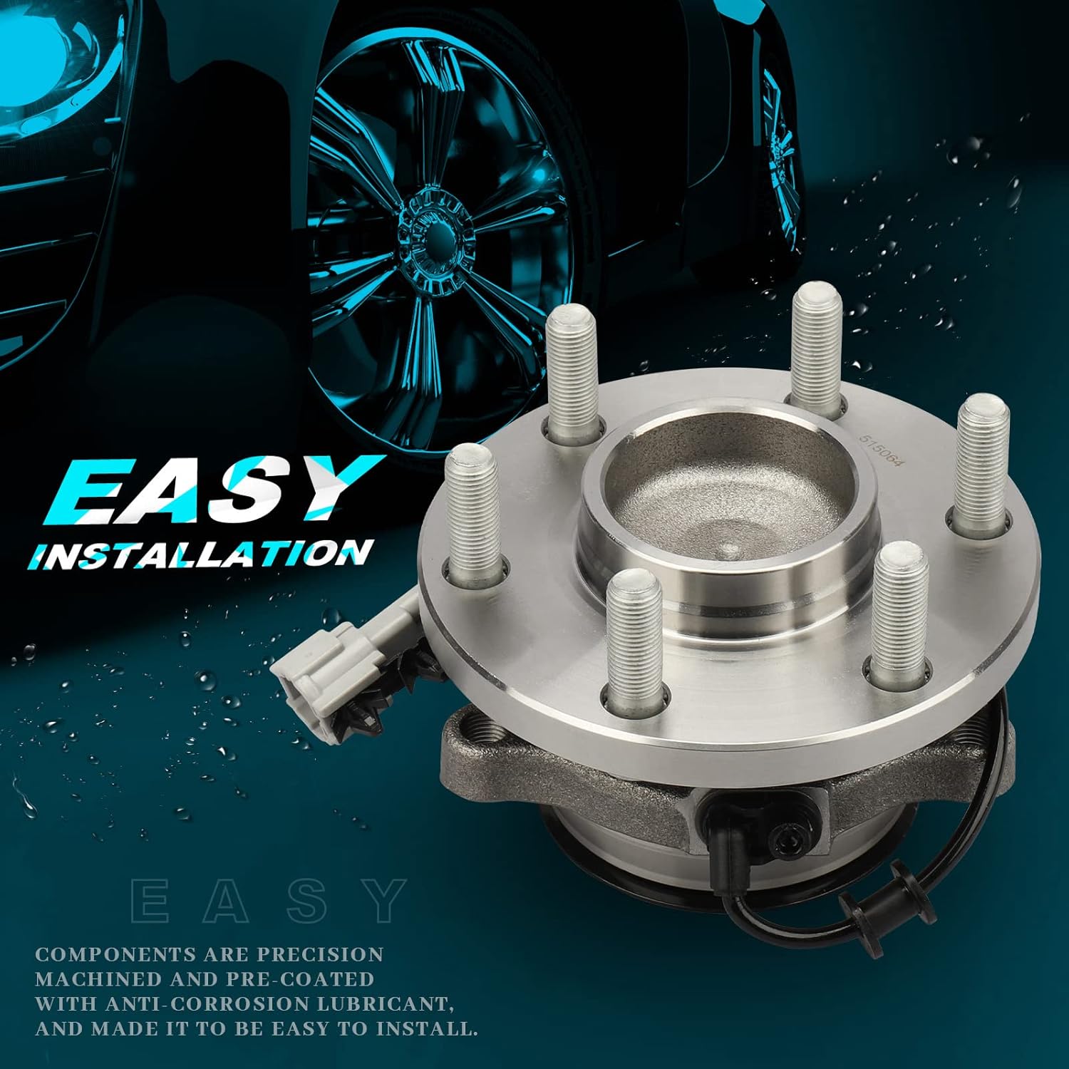 IRONTEK Front Wheel Bearing and Hub Assembly (6 Lug 2WD/RWD W/ABS) FITS 2005-2016 for Nissan Frontier, 2005-2012 for Nissan Frontier, 2005-2015 for Nissan Xterra 1PCS 515064