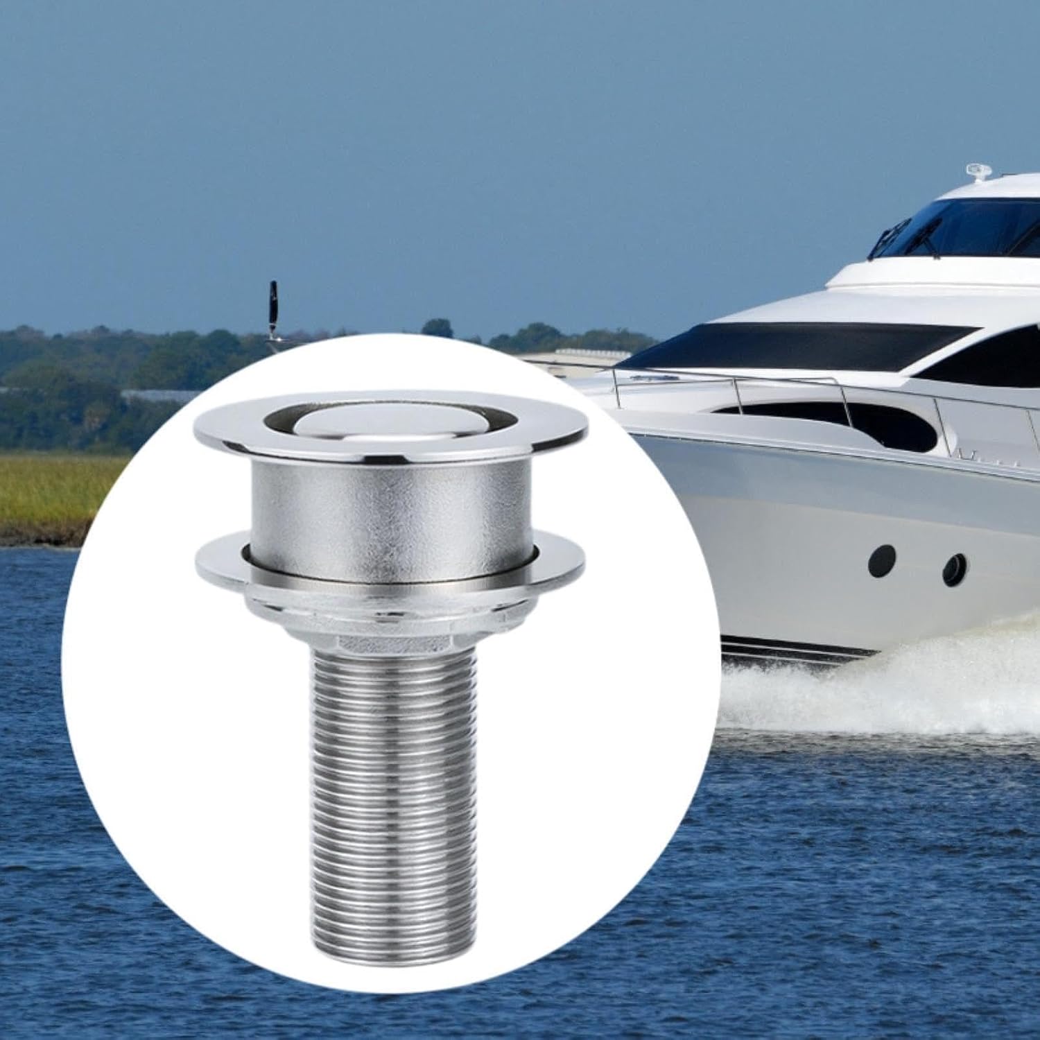 316 Stainless Steel Thru Hull Fitting 1 Inch Dia Marine Grade Through Hull Connector for Boat Hose Yacht RV Plumbing