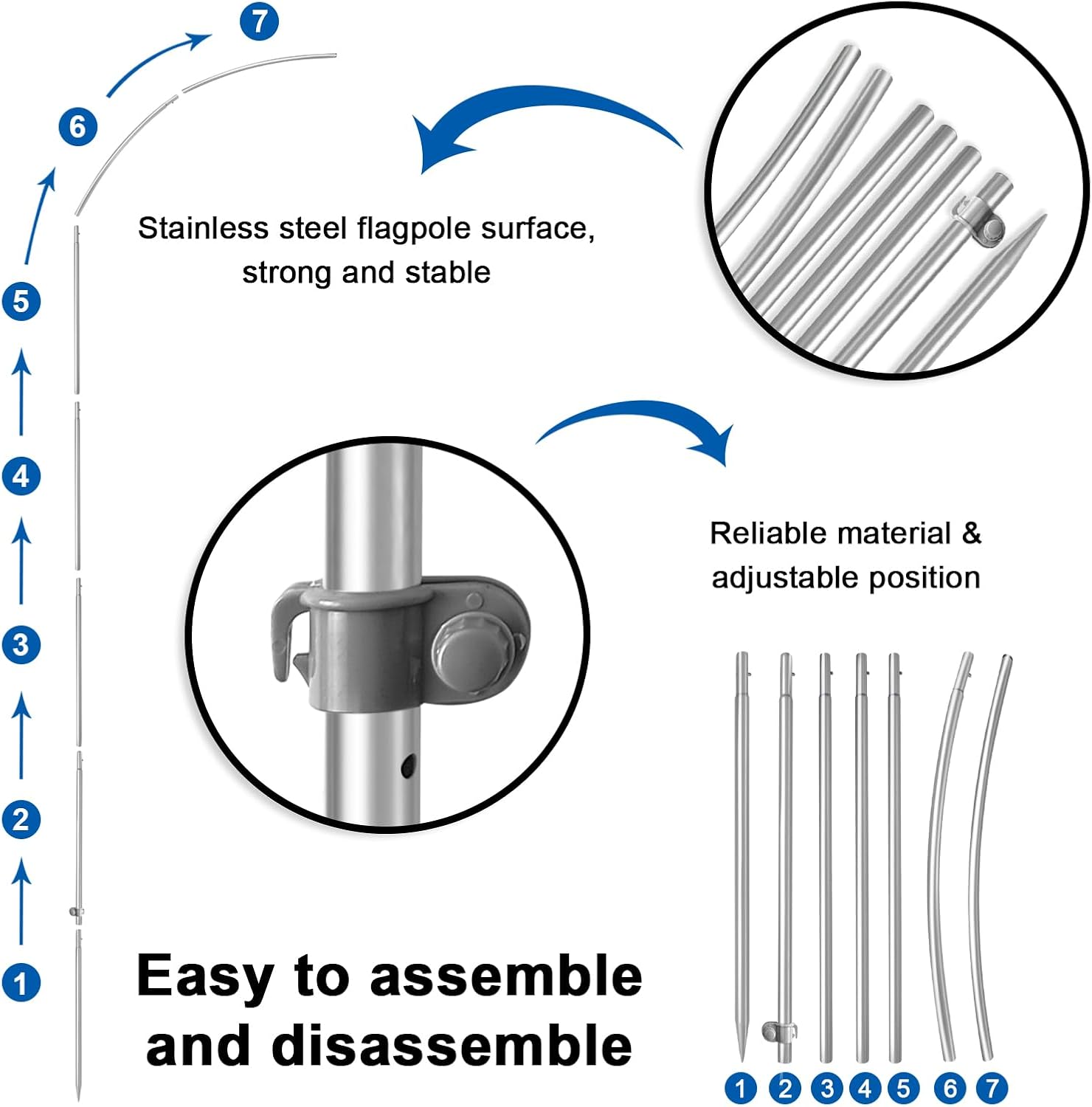 Shrimp Flag for Business, Shrimp Signs, 8FT Polyester Advertising Swooper Flag with Aluminium Alloy Flag Pole Kit, Stainless Steel, Ground Spike, Portable Bag