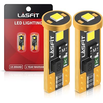 LASFIT 194 LED Bulb for License Plate Bulb White Bright,T10 168 LED Bulbs Canbus Error Free, 400LM 6000K 192 2825 W5W for Dome Map Trunk Cargo Lights (2-Pack)
