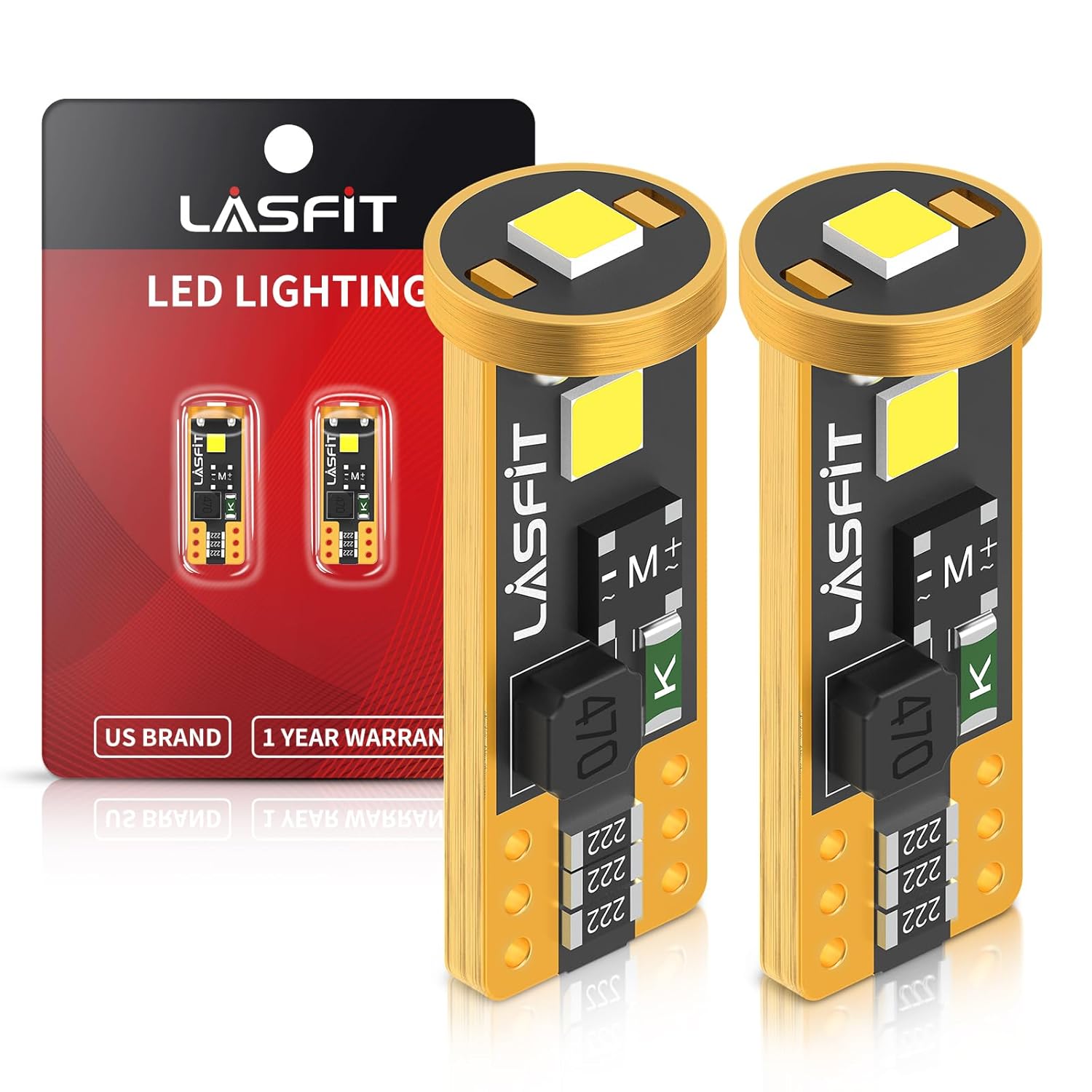 LASFIT 194 LED Bulb for License Plate Bulb White Bright T10 168 LED Bulbs Canbus Error Free 400LM