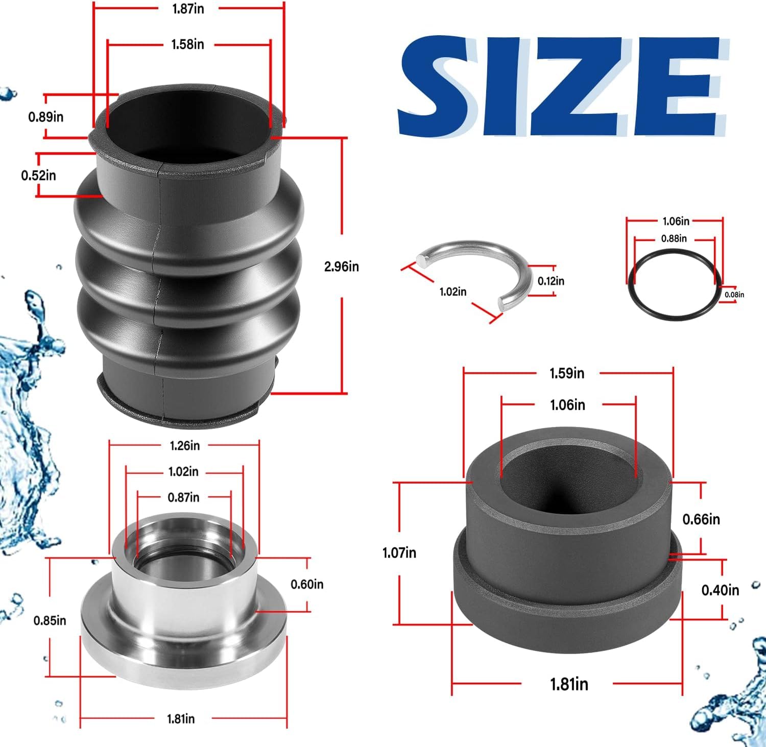 Per Sea Doo Carbon Seal Drive Line Rebuild Kit & Barca All 717 720 787 800 951 SPX XP GTX GSX