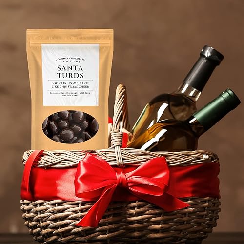 Miniatura 3 de Almendras de chocolate oscuro de Santa Turds, regalos gourmet de Kepperton para hombres, divertidos dulces navideños para adolescentes, rellenos de