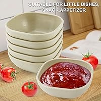 Vista 5 de Wrova Paquete de 6 cuencos de paja de trigo, 5 onzas, irrompibles, aptos para microondas y lavavajillas, para ketchup, sushi, condimentos, serie