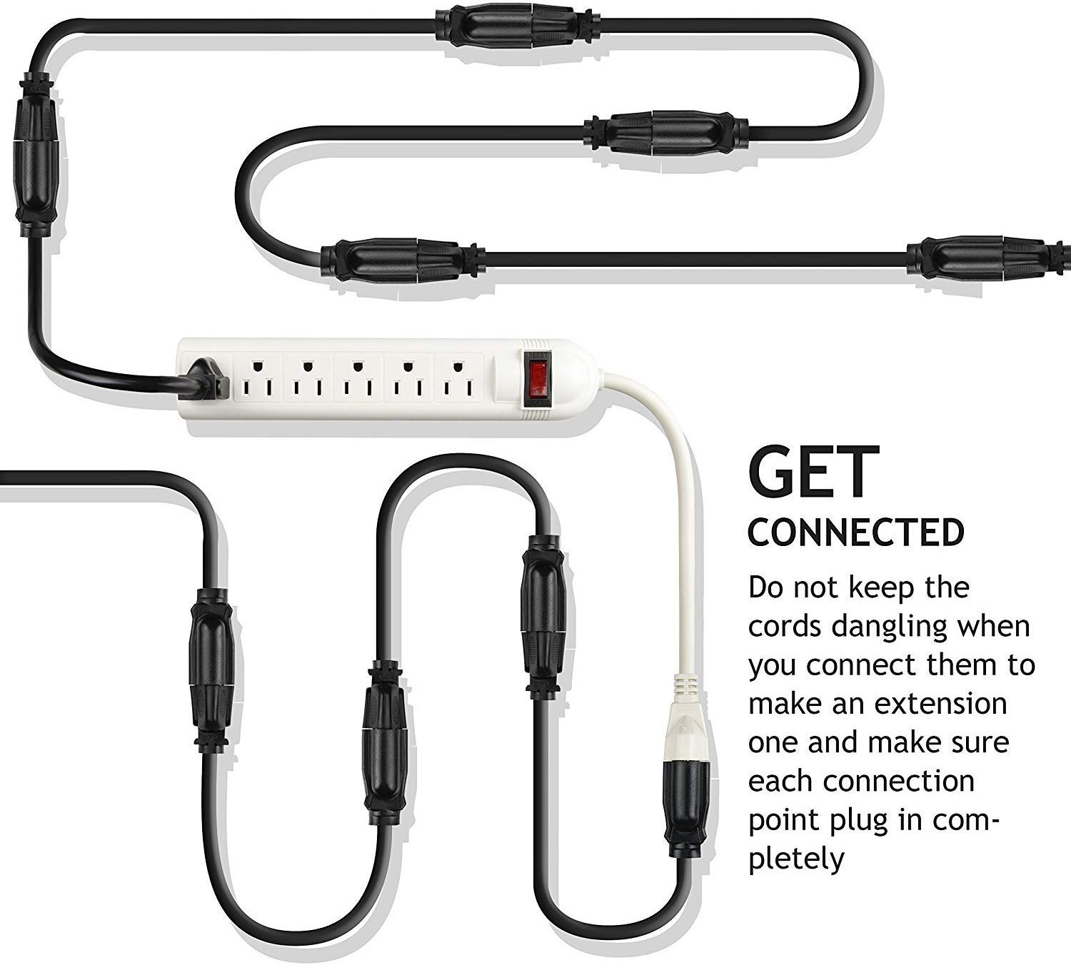 Etekcity EEC1FT Short Power Extension Cord, Small Extension Cord 1