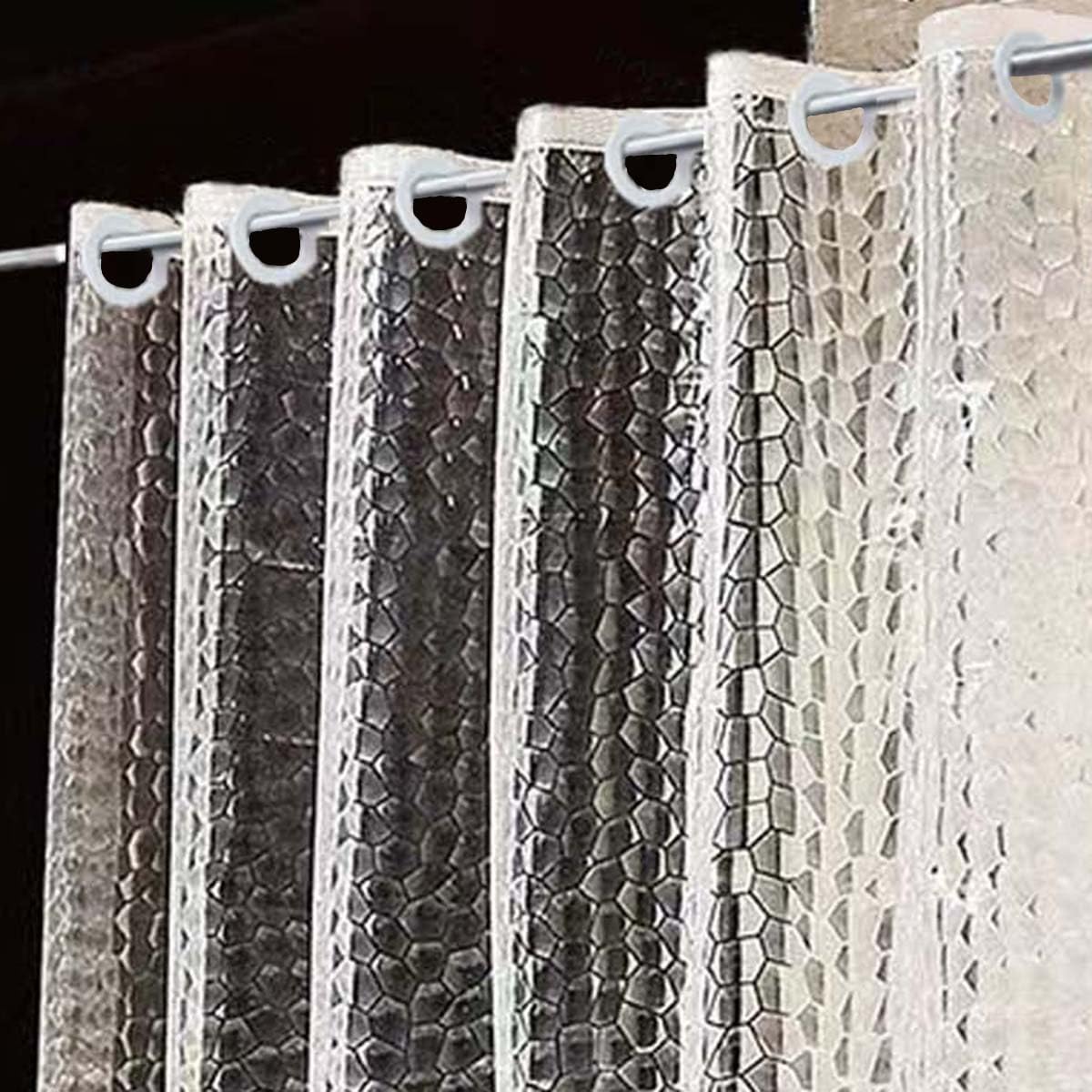 pocenla 3D PEVA Shower Curtain Liner Water Cube Waterproof Shower LinerShower Curtain Liner PEVA 71