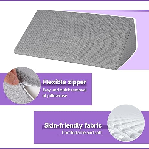 Miniatura 7 de Almohada de cuña pequeña, almohada de cuña pequeña para dormir, cuña de espuma para yoga, laptop, posicionamiento de espuma viscoelástica, almohada