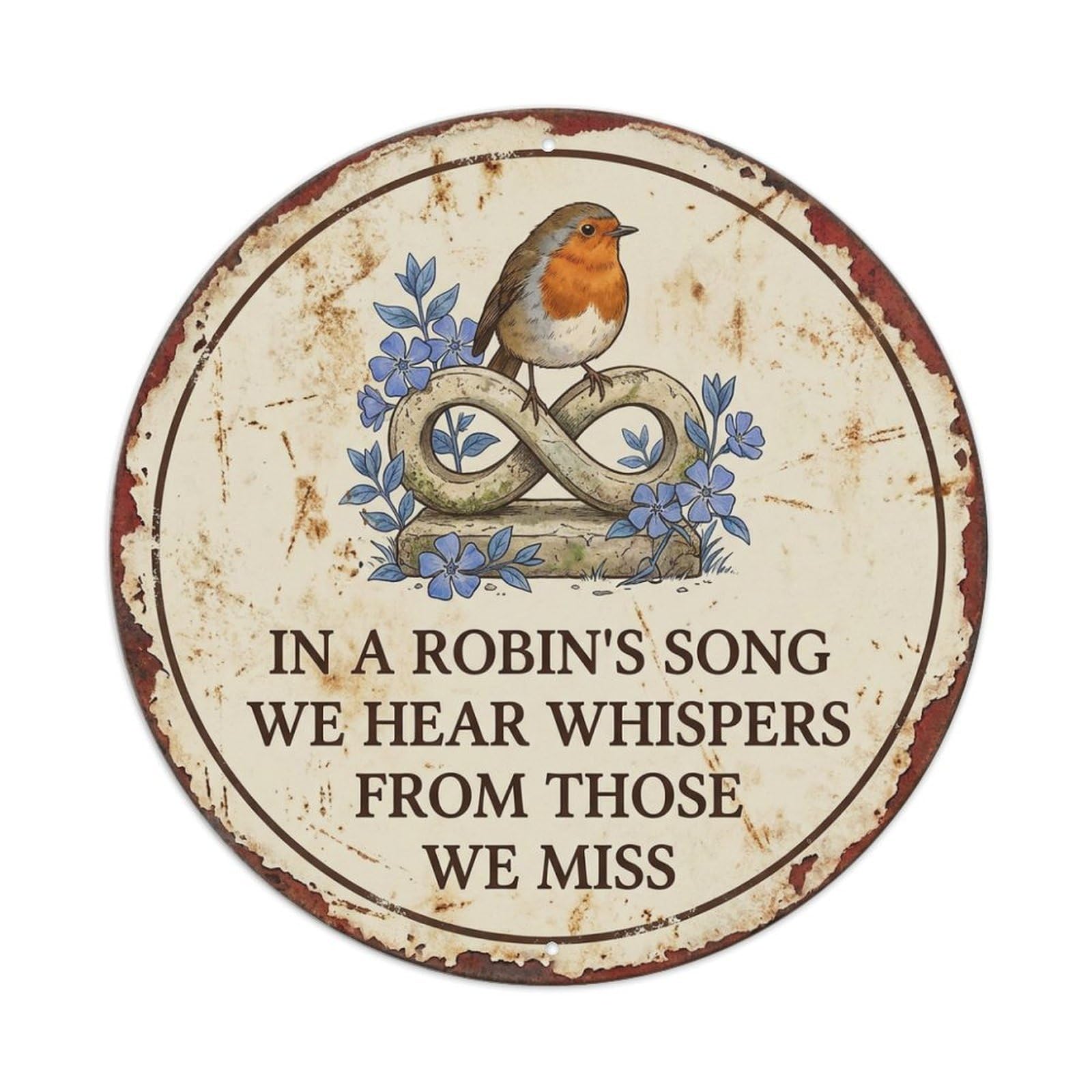 Tgrcjimh Style. Vintage Robin Bird Garden Quote Whisper Metal Tin Sign