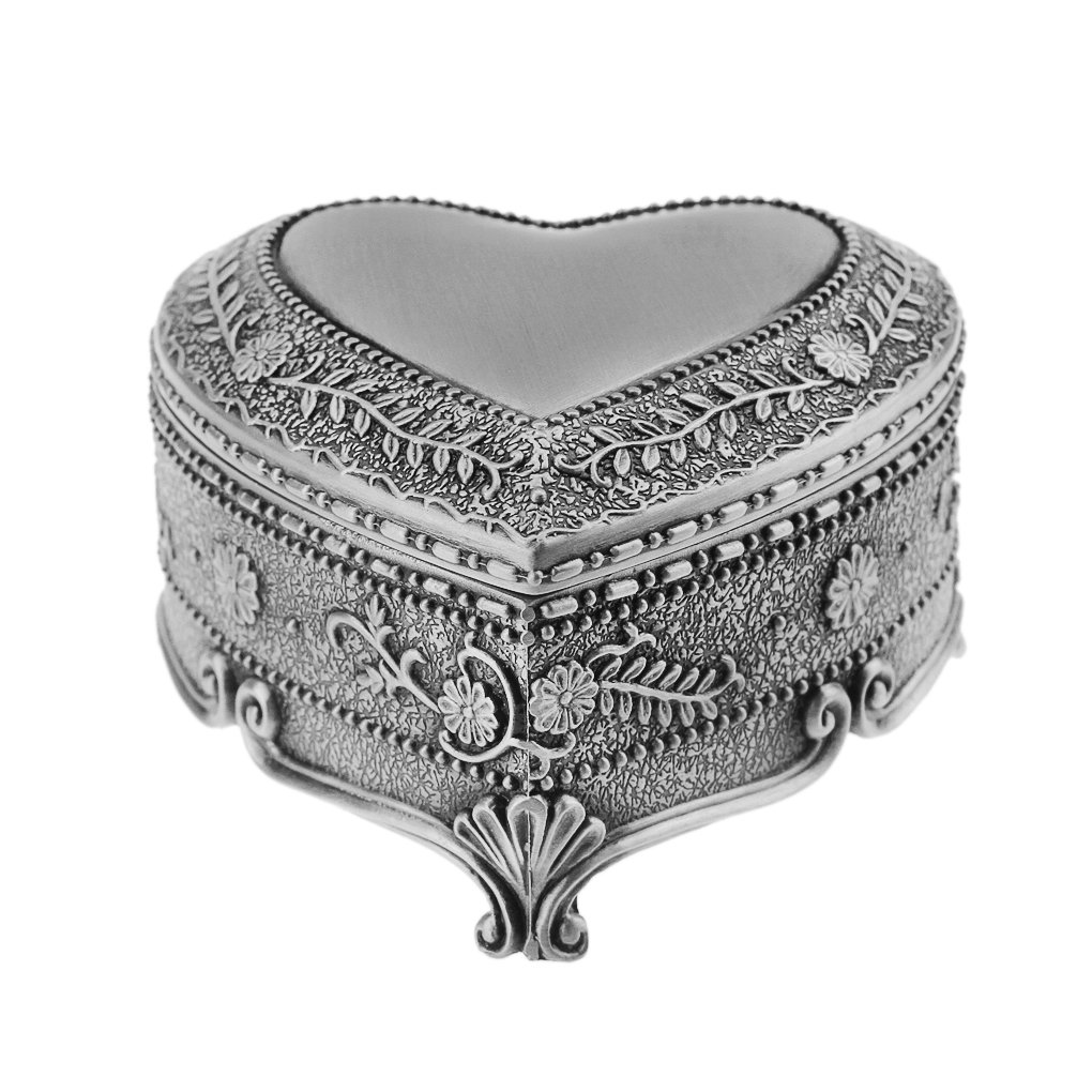 Lot De 2 Petites Boîtes à Bijoux Anciennes En Forme De Cœur - Occasion