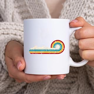 Surfer Gifts Vintage Wave Retro Surfing Surf Beach BlackMug, Tea Mug, Tea Cup, Coffee Cup