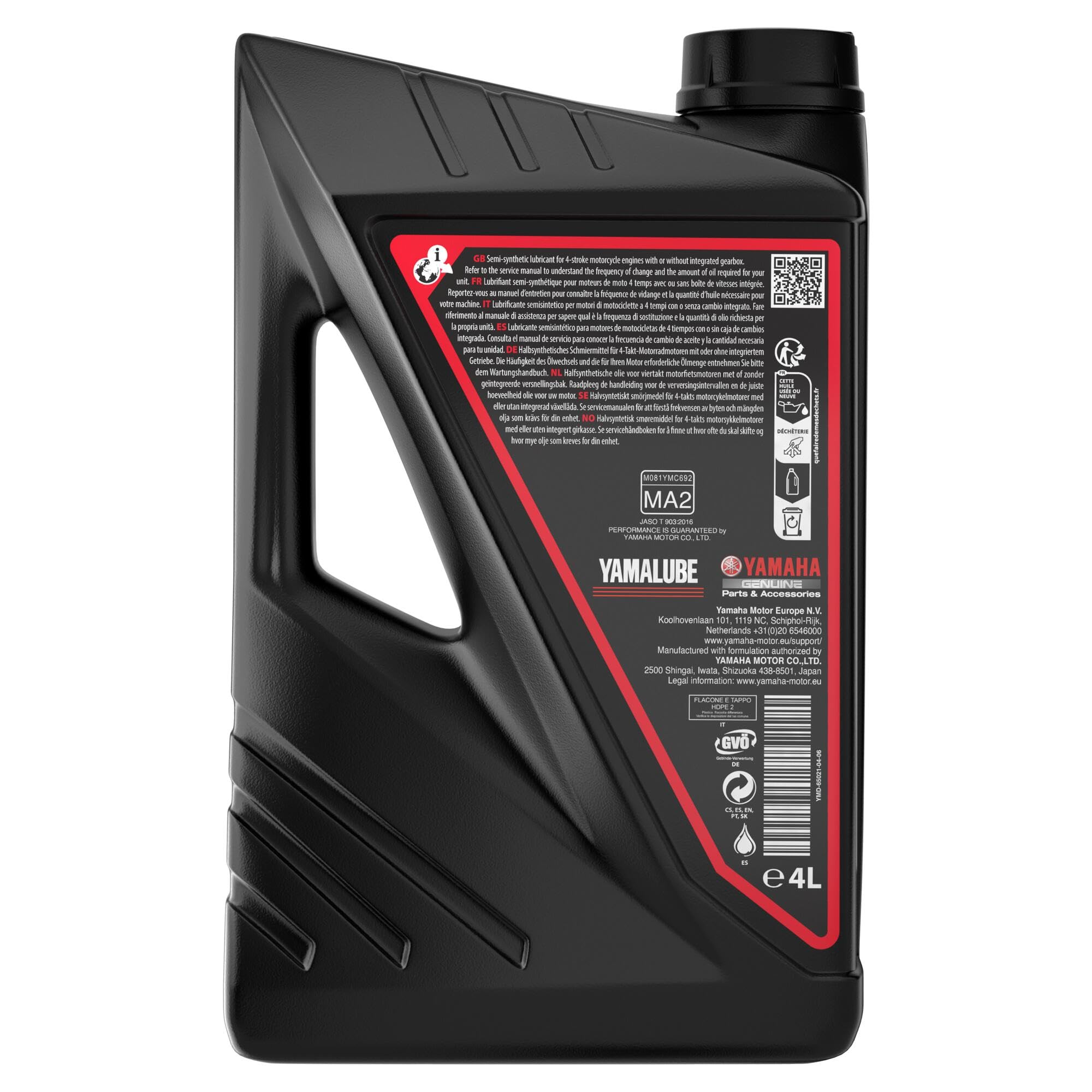 Yamalube, 4 l di olio per motore semi sintetico, 10 W - 40 a 4 tempi
