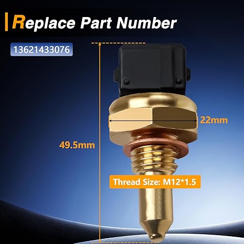 Miniatura 5 de Sensor de temperatura del refrigerante del motor, sensor de temperatura del agua ECT, sensor de temperatura compatible con 128I 135I 320I 325I 328I