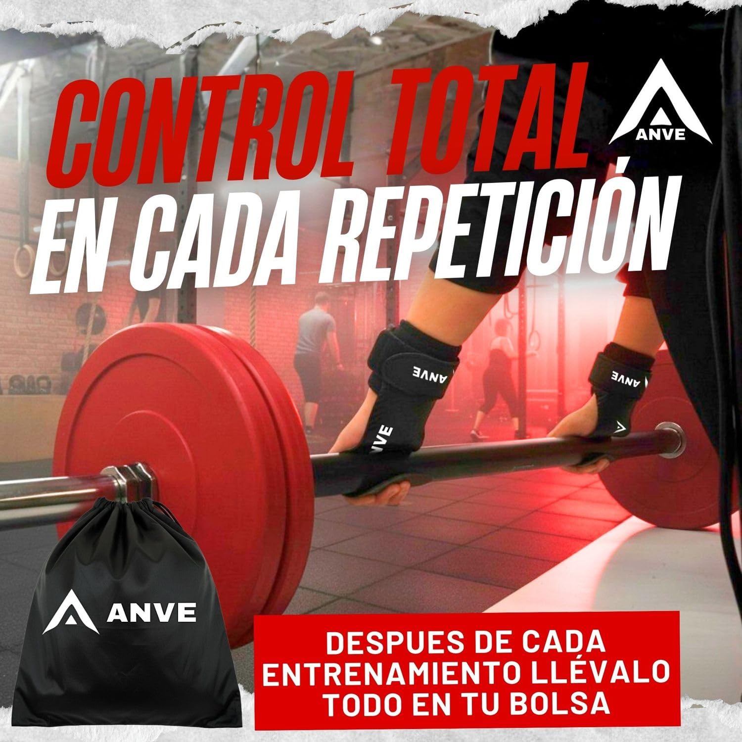 ANVE Calleras Crossfit Microfibra Carbono Bolsa Almacenamiento Agarre Silicona