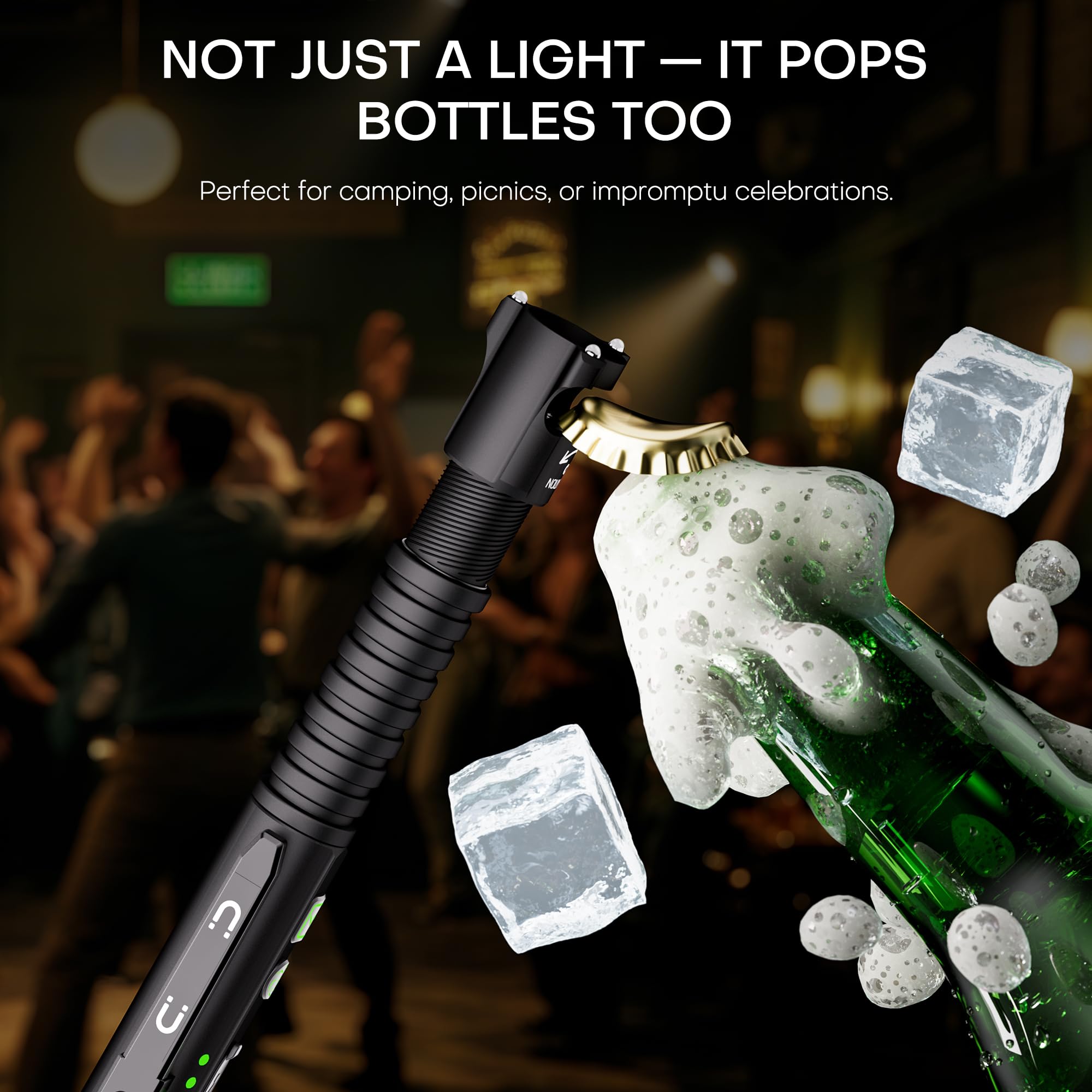 EDC - Torcia ricaricabile da 780 lumen, piccola torcia a LED con clip magnetica e base, 11 modalità, ricarica USB-C, interruttore di vetro e apribottiglie, torcia compatta per lavoro, casa e