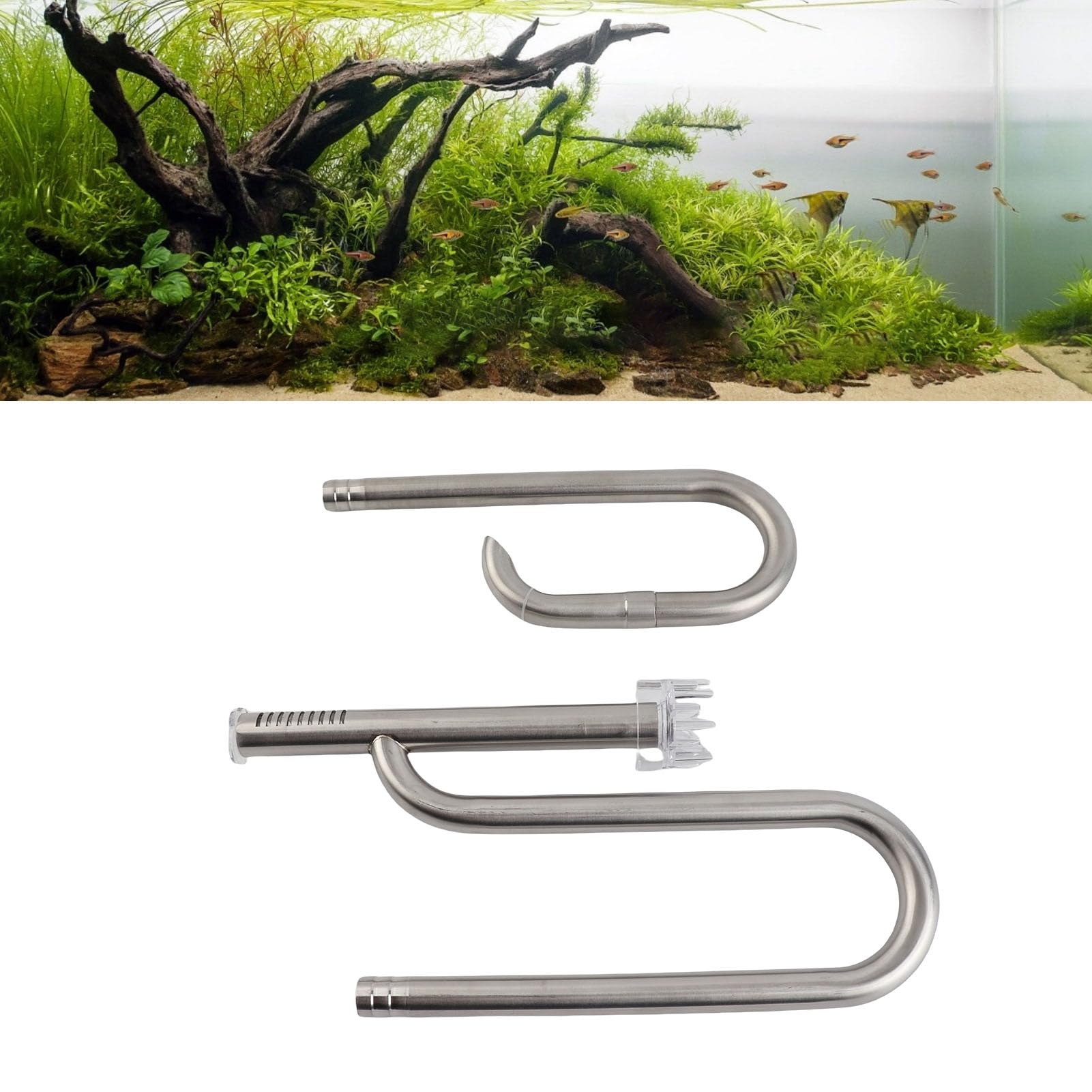 für Aquariumfilter-Einlasssieb, Acryl-Aquarium-Blumenkorb mit Skimmerrohr, abnehmbarer Wassereinstellanschluss für die Sicherheit von Garnelen und kleinen Fischen (16