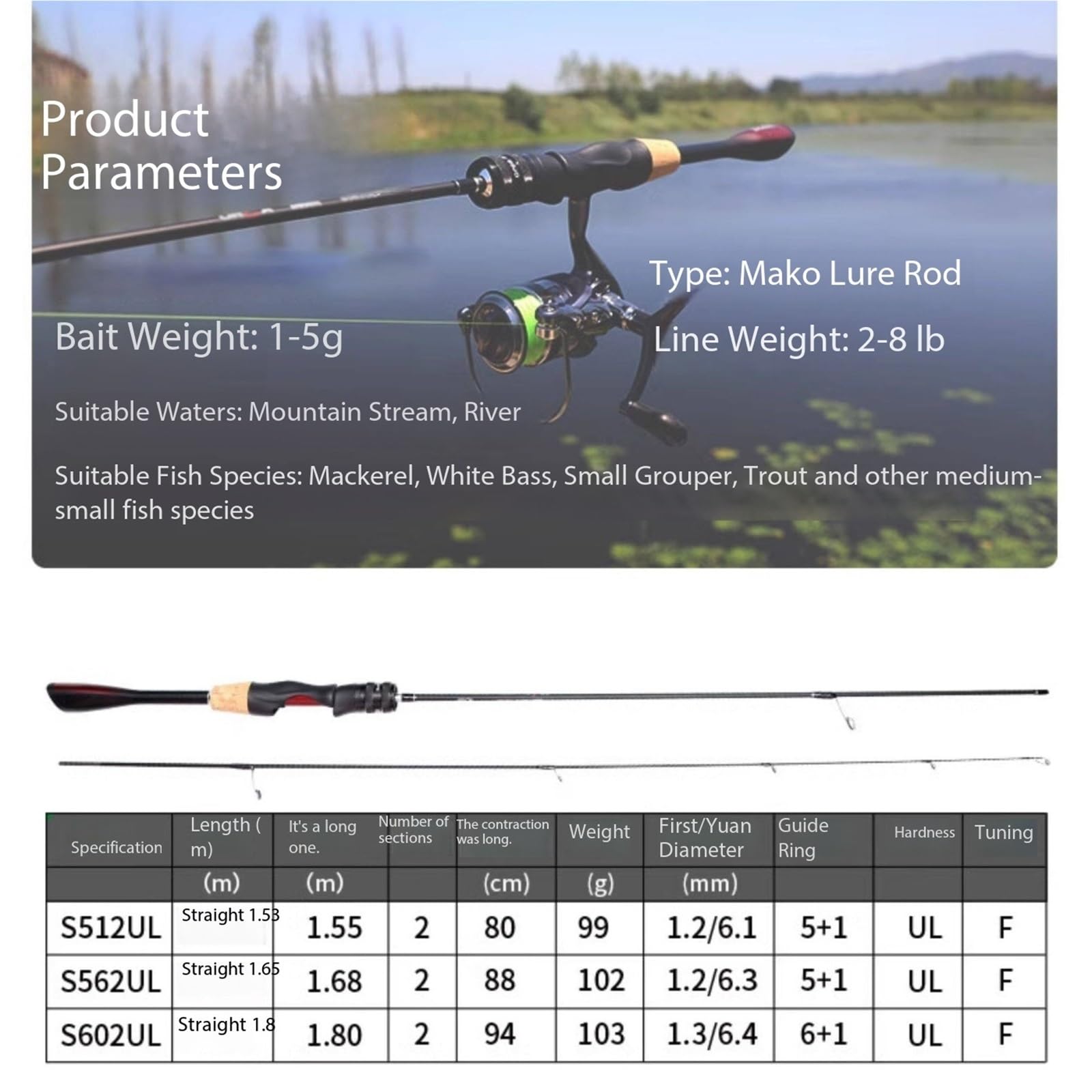Canna da Pesca telescopica Attrezzatura da Pesca combinata con Mulinello Spinning telescopico Portatile for Trota | Filo pre-filettato pronto for pescare appena tolto dalla scatola(XS)