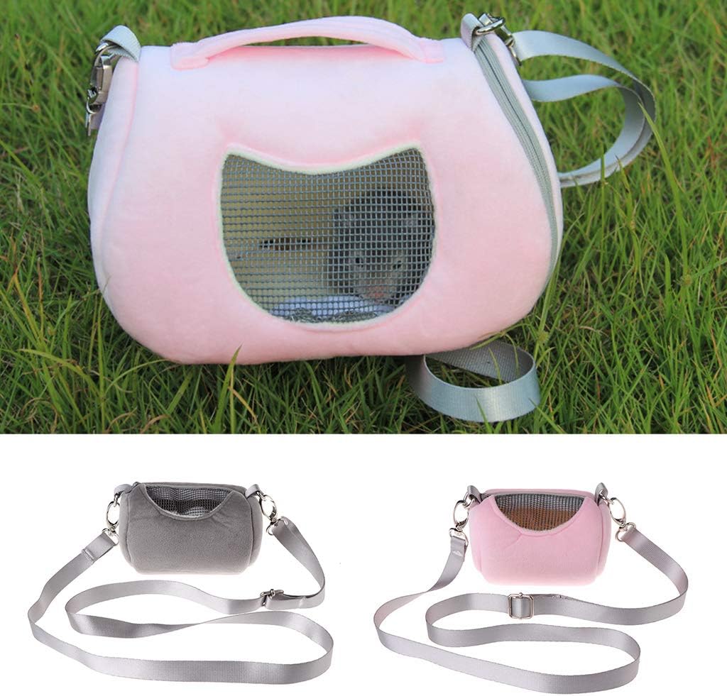 Portable Travel for Case Breathable Outgoing for Bag Pouch for Small Pet Hedgehog Hamster Sugar Glider Small Pet Bed, Gray-Other
