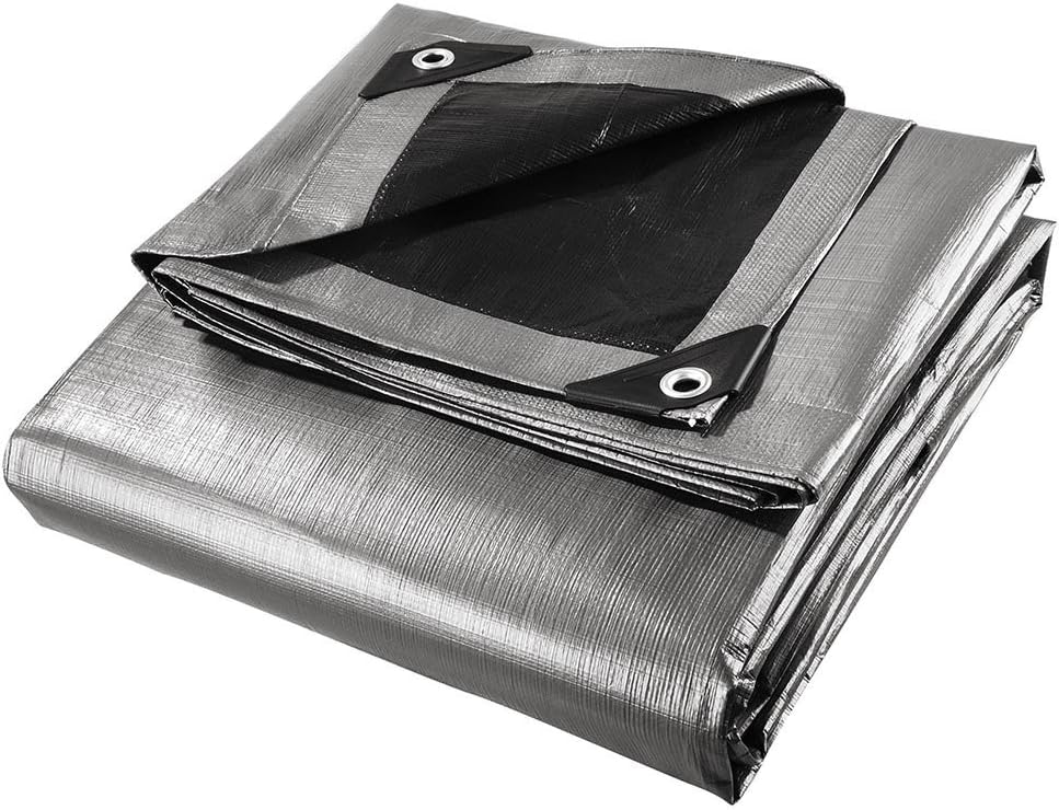 30' x 60' Heavy Duty Silver/Black Waterproof UV Blocking 10 Mil Poly Tarp