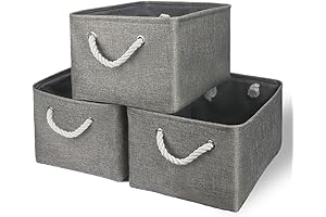 TheWarmHome 3-Pack Fabric Storage Cubes for Organizing Linen Closets and More
