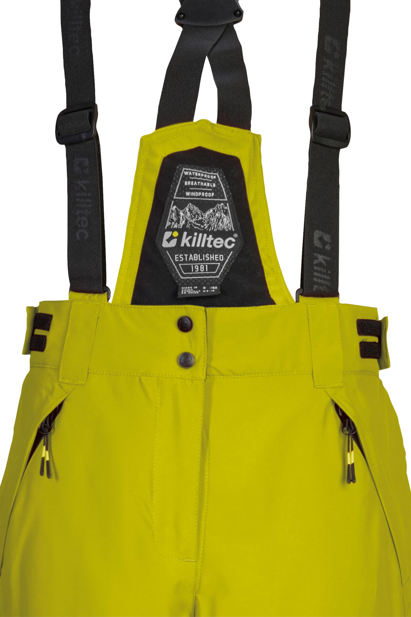 Killtec Ksw 204 Bys Ski Pnts - Pantalones de esquí/Pantalones funcionales con Peto con Cremallera, protección contra la Nieve y protección de los Bordes Niños