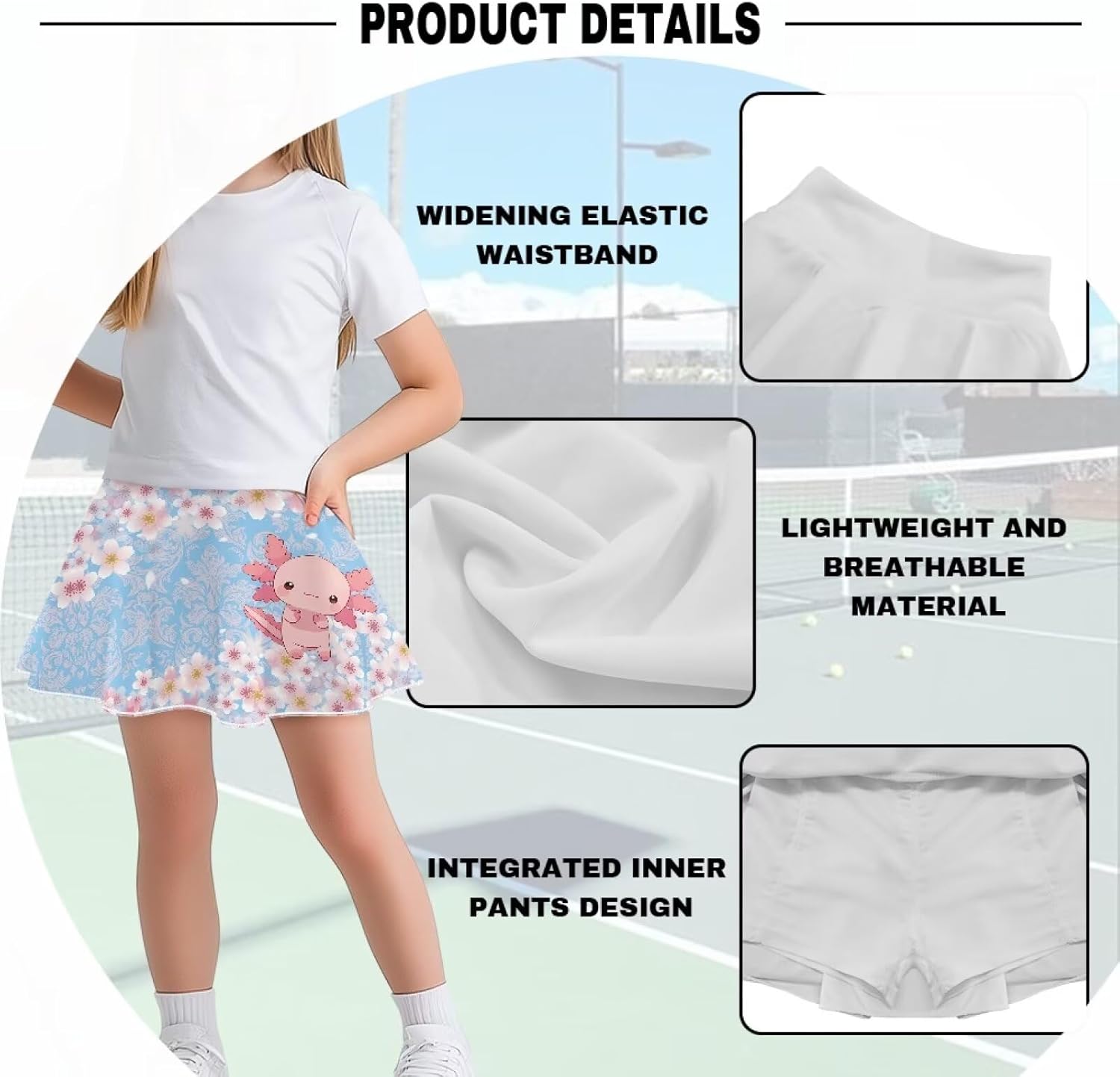 Girls Athletic Skort with Pocket 5-14 Years Sports Skirt Casual Daily Wear Outdoor Activities - Image 6