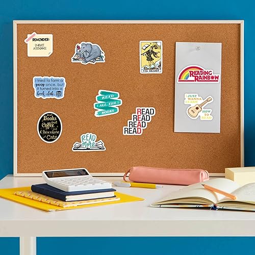 Miniatura 5 de 200 calcomanías de libros a granel, calcomanías inspiradoras para botellas de agua de lectura para niños, adolescentes, estudiantes, profesores,