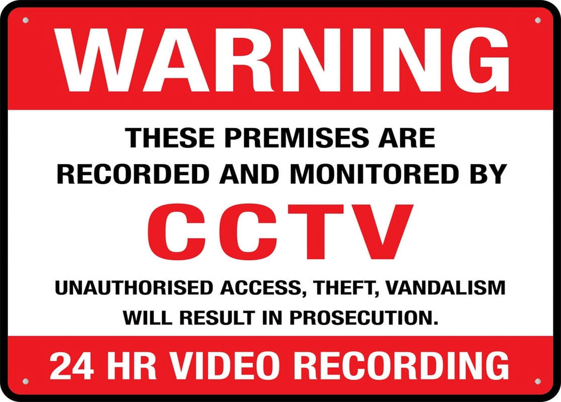 peiyeety Warning 24 Hr Video Recording Metal Signs 12X8 Inch Rust Free Aluminum,Uv Ink Printing,Durable/Weatherproof Outdoor for Home