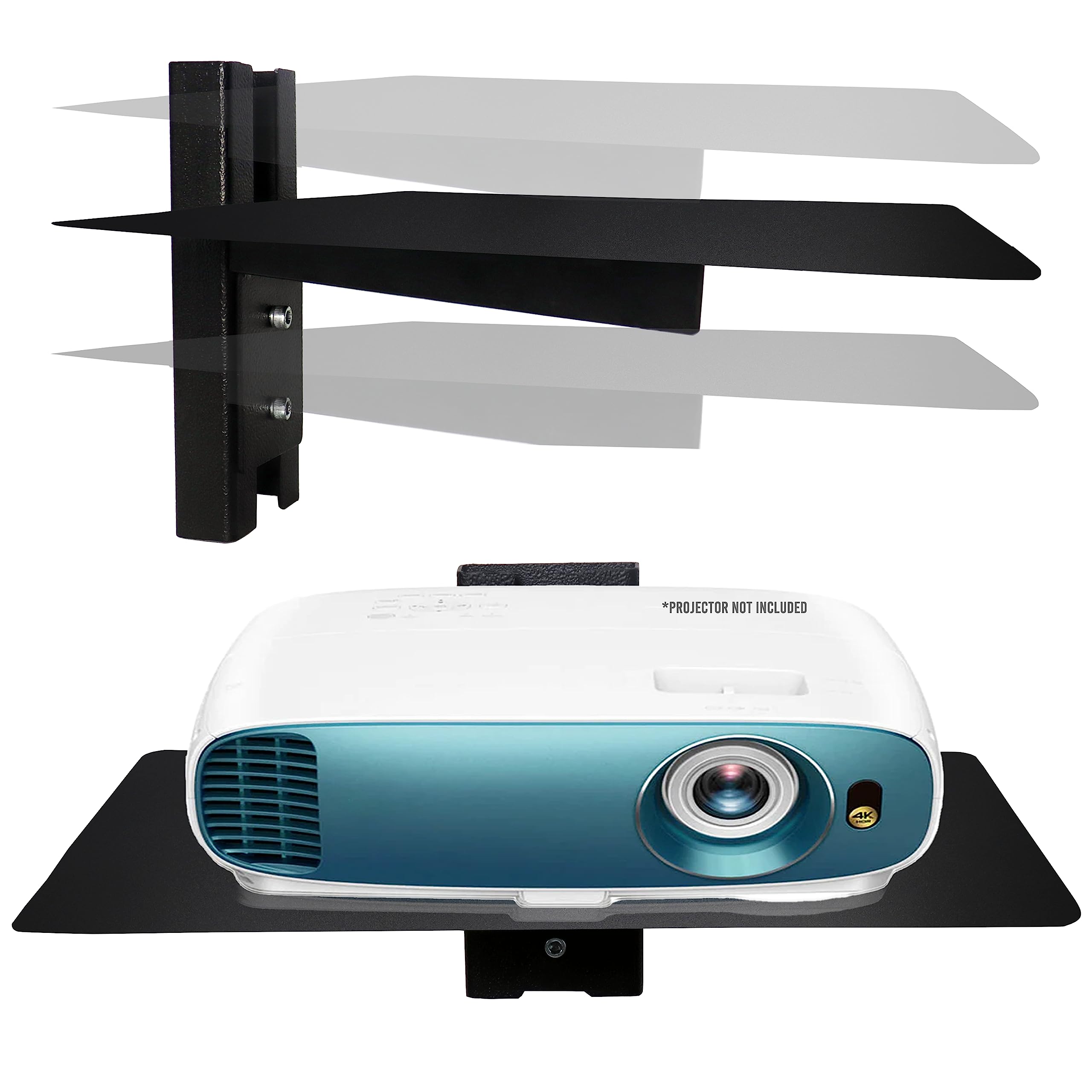 FEBTECHMetal Floating Entertainment Shelf - Projector Shelf - Heavy Duty Metal Floating Wall Mount Shelf for DVD Players,Games Consoles, Cable Boxes, TV Accessories, 1 Shelf