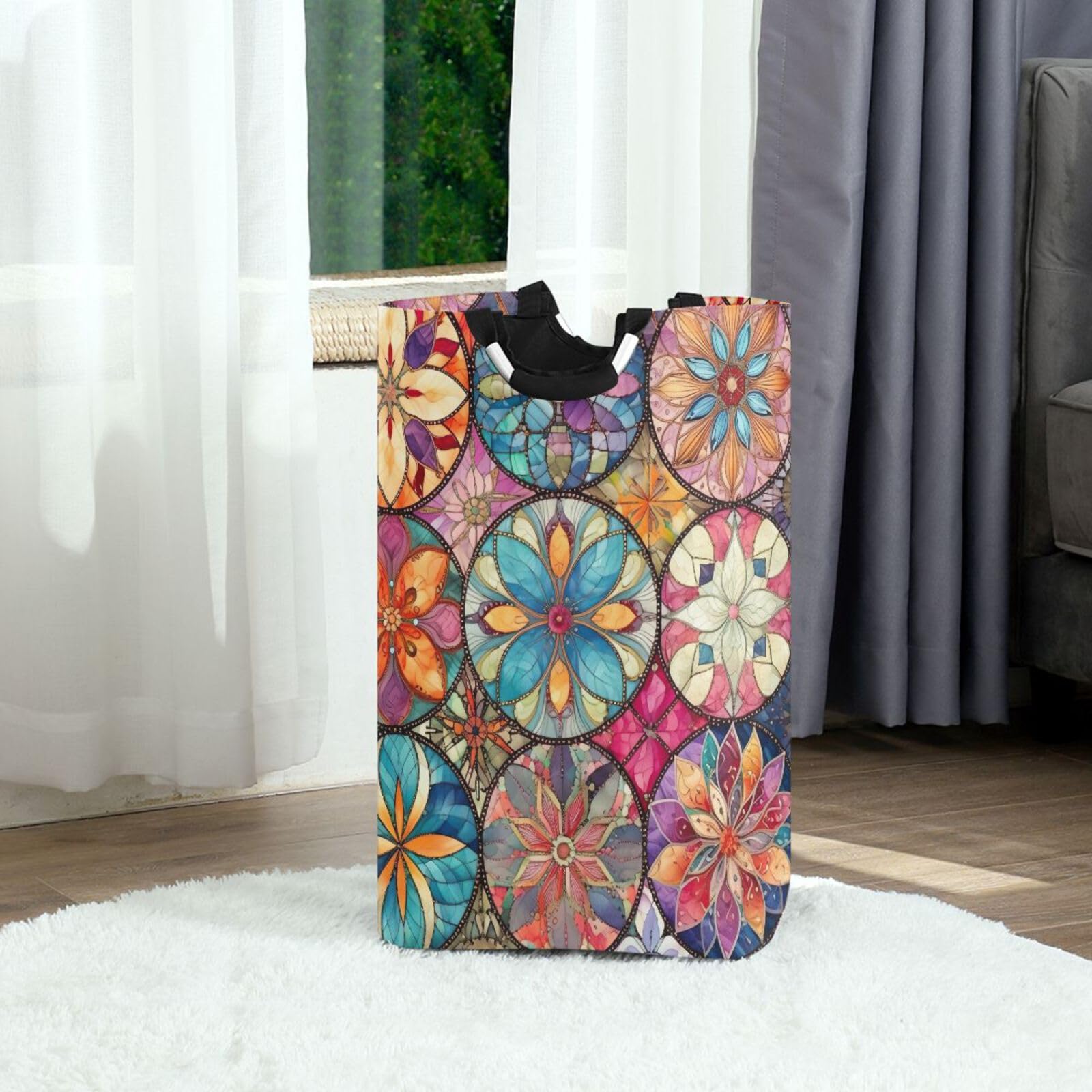 Jihqo Laundry Hamper Basket St Patrick's Clover Pattern Collapsible Nursery Storage Bin Waterproof Clothing Baskets for Home Bedroom Bathroom Washing Room