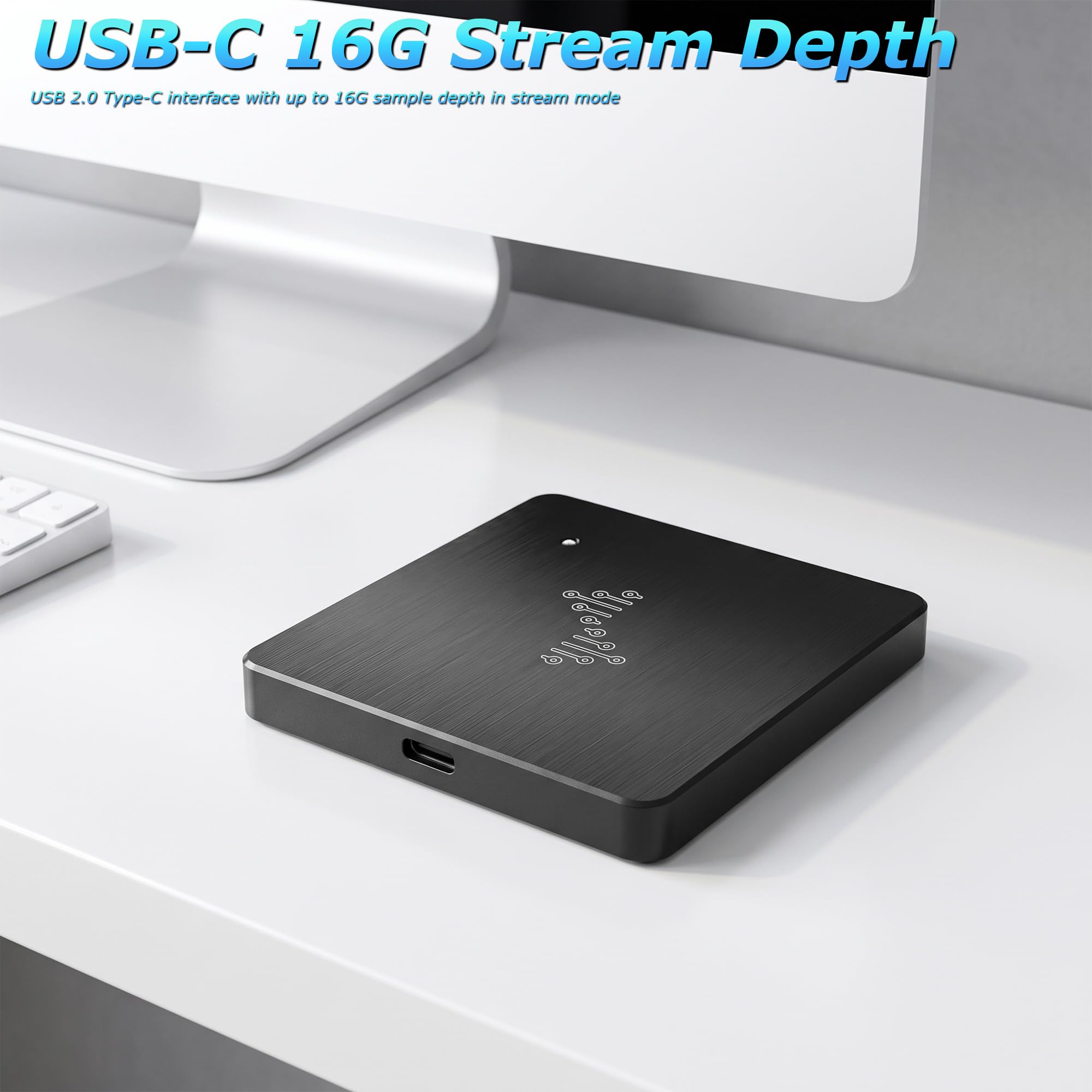 Analizador lógico USB, 16 canales, frecuencia de muestreo de 400 MHz, profundidad de muestreo de 16 G, memoria de 256 Mbits, interfaz USB 2.0 para análisis de PC en WinXP/10 Mac OS Linux (DSLogic Plus