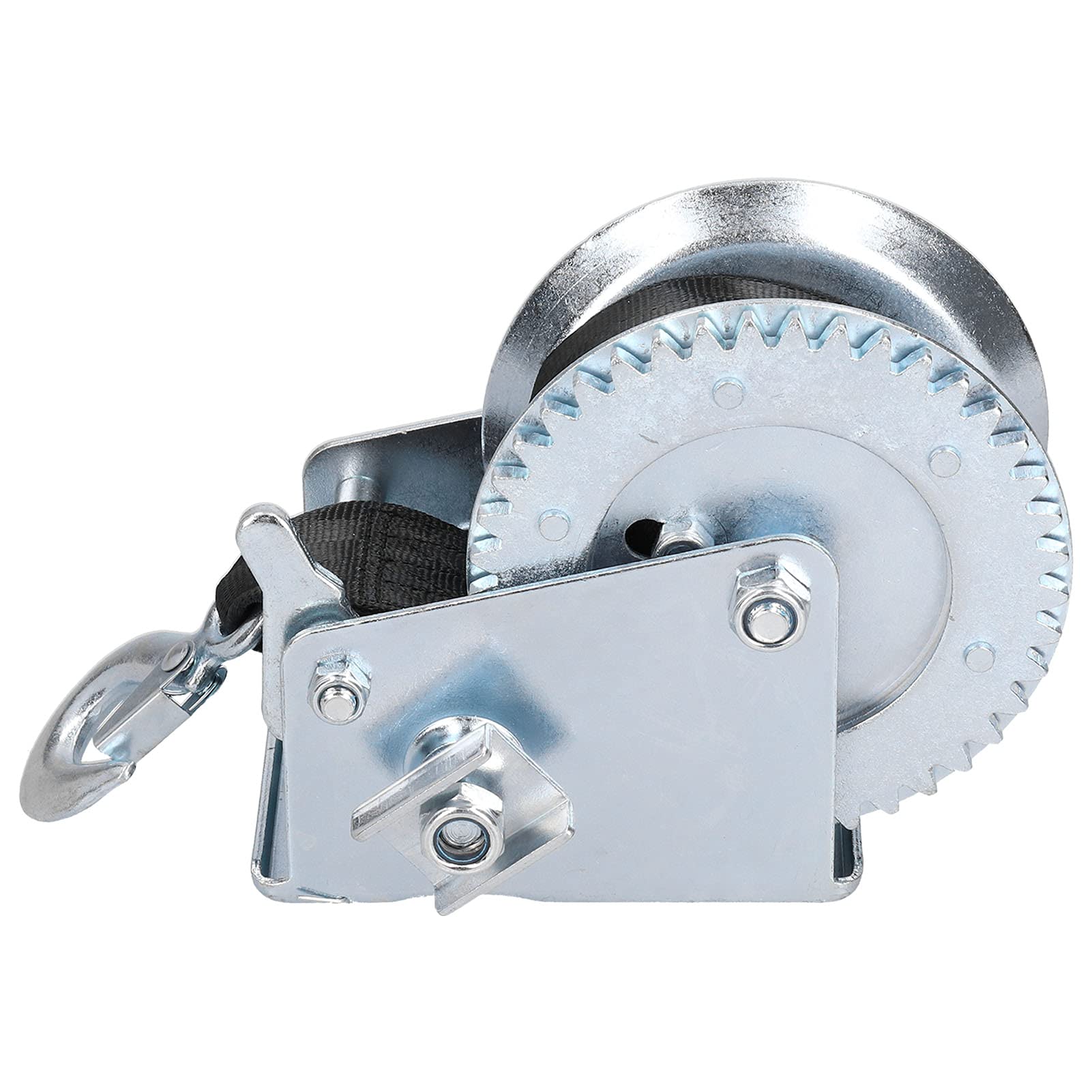 Cocoarm Treuil 1200LBS, Acier au Carbone, Robuste, Manivelle, Sangle 8M, Remorque de Bateau