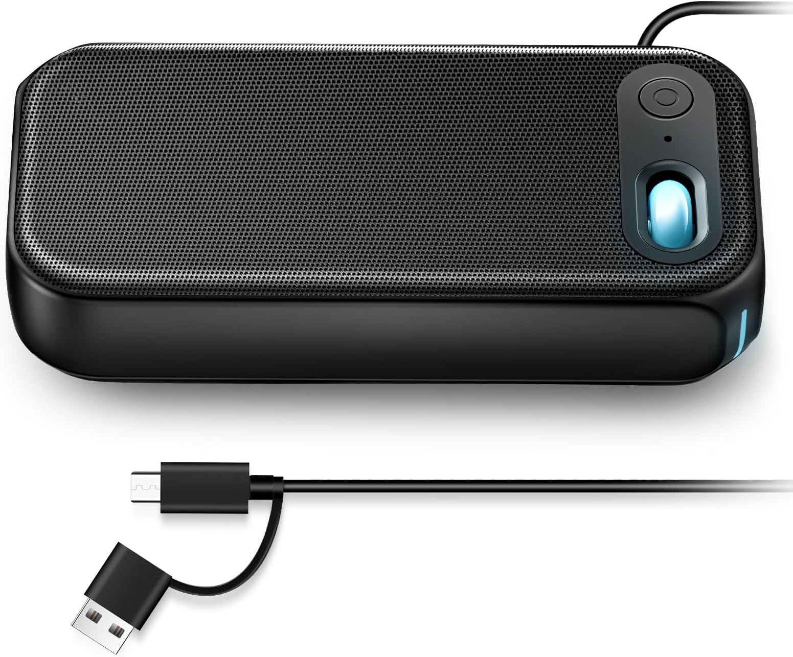 USB-A/USB-C Computer Speakers for PC Desktop, Wired Portable Mini Sound-bar for Monitor with Stereo Sound & Enhanced Bass, Laptop Speakers for Desktop, PC, Smartphones,Tablets with RGB Lights