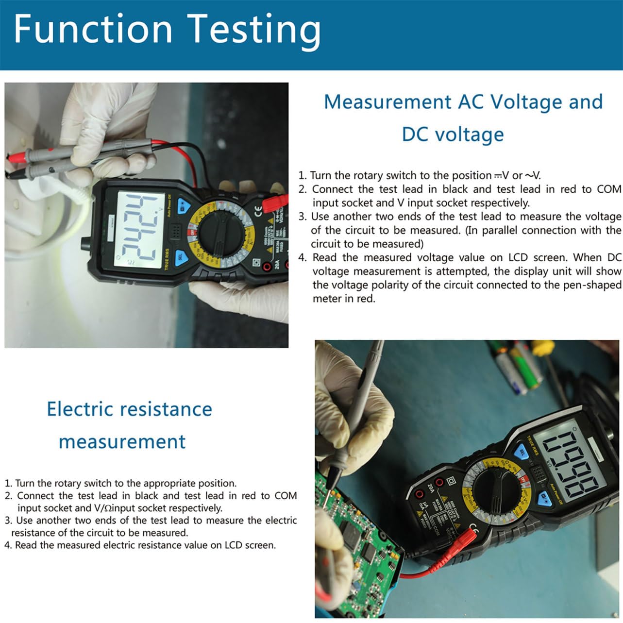 Adm08a Digitales Multimeter 6000 Zählungen mit Lcd Spannungsdetektor