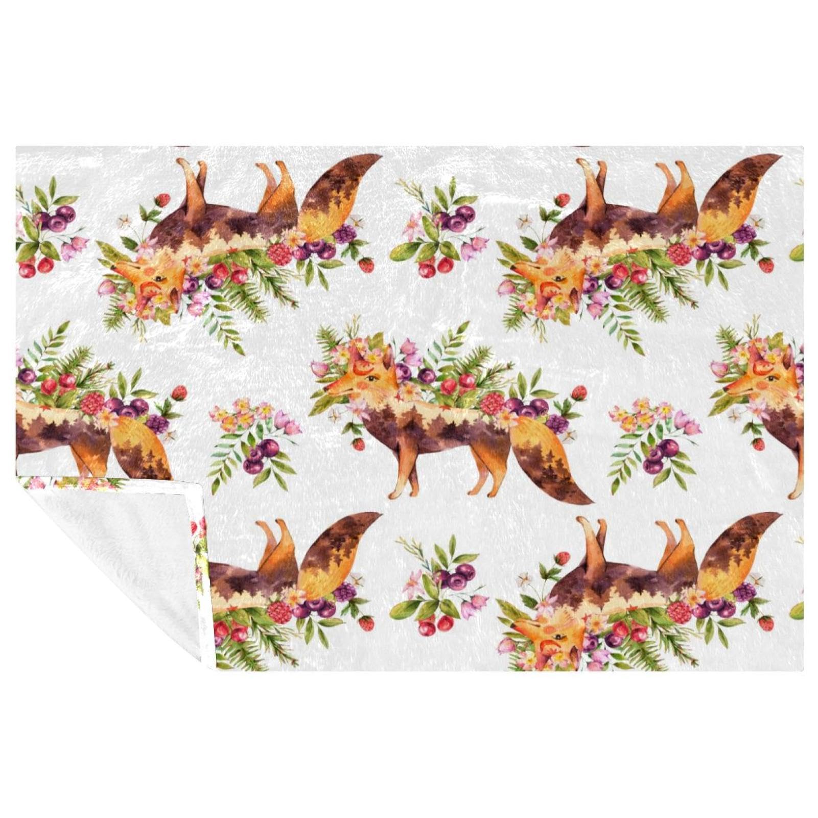 Couverture chaude fleurs sauvages en maille premium pour lit et canapé chic