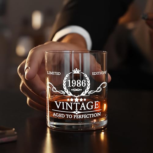 Miniatura 6 de Regalos de 40 cumpleaños para hombres, juego de vasos de whisky, decoraciones de cumpleaños de 40 años, suministros para fiesta, aniversario de 40