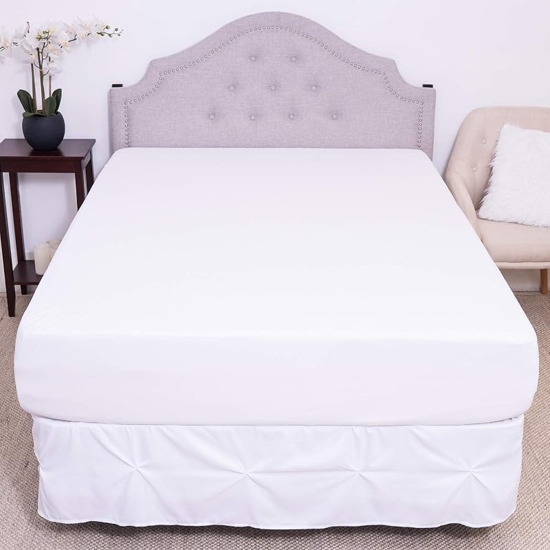 Premium Waterproof Mattress Protector – Soft Cotton Bed Guard with Membrane Back Coating – Cover Protects Against Bedwetting, Queen, White (Pack of 1)