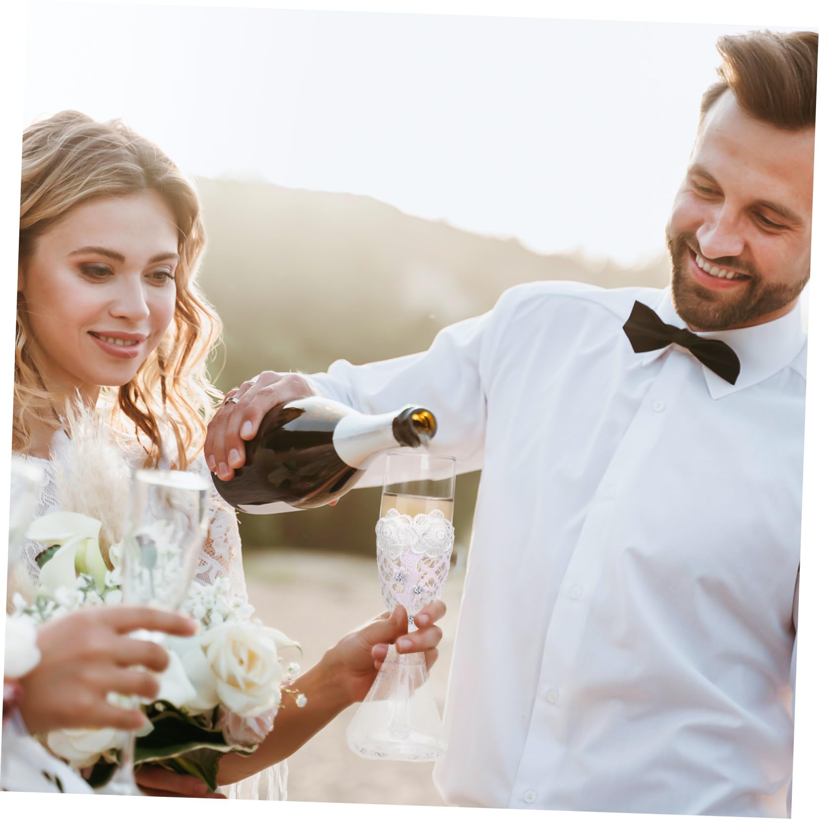 1juego Copas De Para Boda Flutas Para Novios Copas De Elegantes Para Celebraciones y Compromisos Set De Diseño Temático De Boda