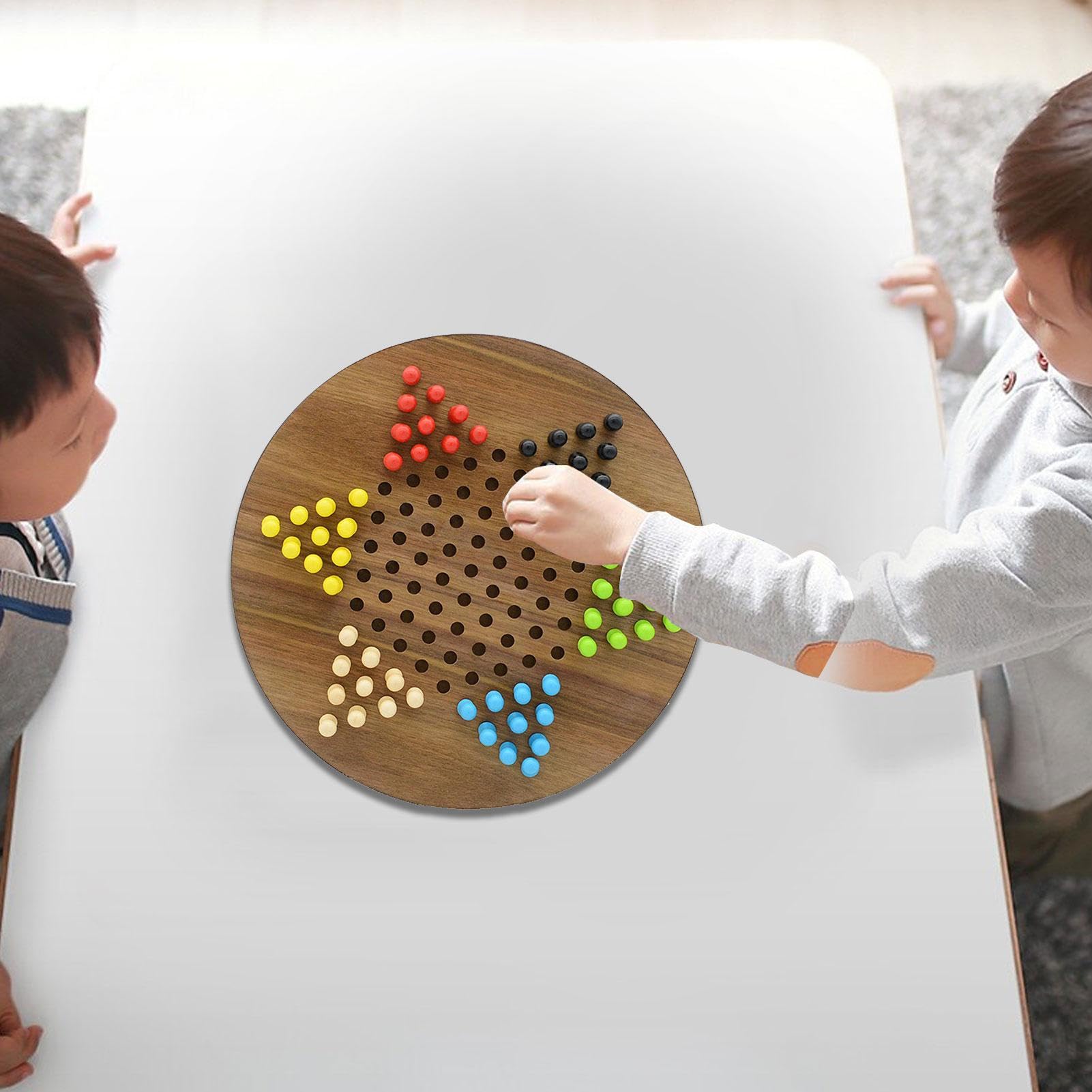 Wooden Checkers - Chinois Checkers Game Board | Ensemble De Jeux De Dames Avec Des Pièces D'échecs En Bois | Ensemble Woode Facile À Transporter Pour La Maison, Les Amis En Plein Air Jouant Et Accesso